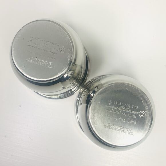 Salisbury Images of America 8 oz Pewter Cup Set of 2 Lincoln Memorial Beaded GUC - Picture 6 of 10